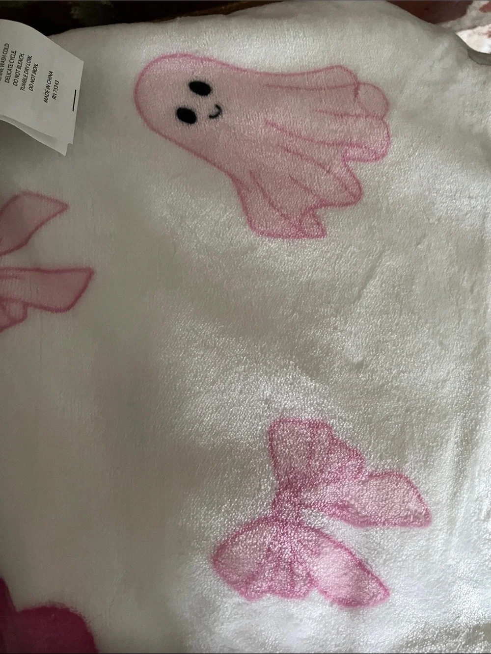 Bella Luxx White Faux Fur Kids Pillow & Throw Set with Pink Accents